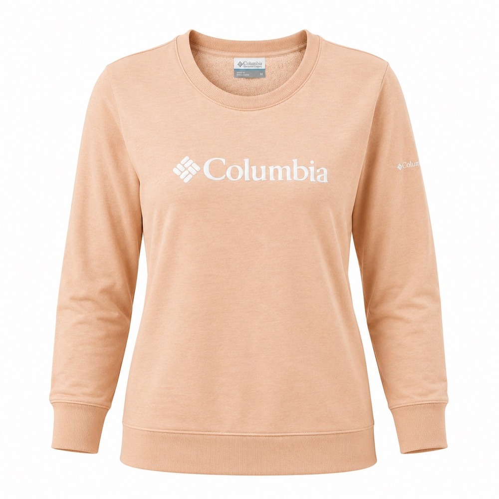 Columbia Sunriddge Crew Women's M Peach Logo Fleece Pullover Sweatshirt XL0716